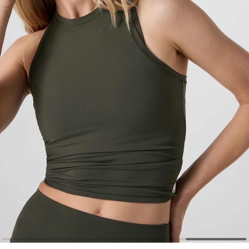 VUORI All the Feels Kale Olive Green Women's High Neck Tank